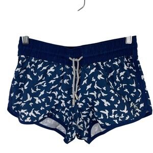 Surfcuz Doveney Womens Boardshorts Navy Blue Bird Print Beach Shorts Size 30 NWT